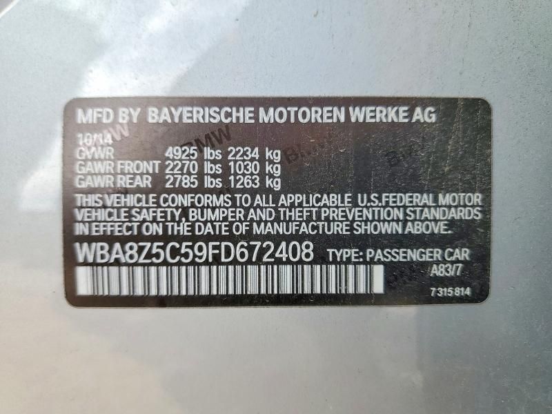 2015 BMW 328 Xigt Sulev