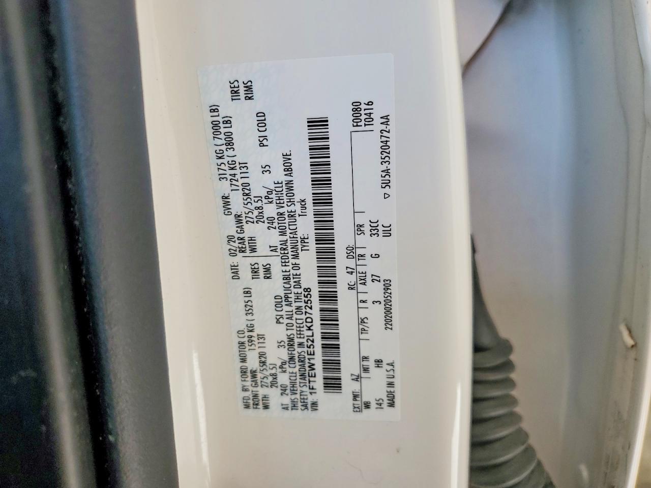 2020 Ford F150 Supercrew