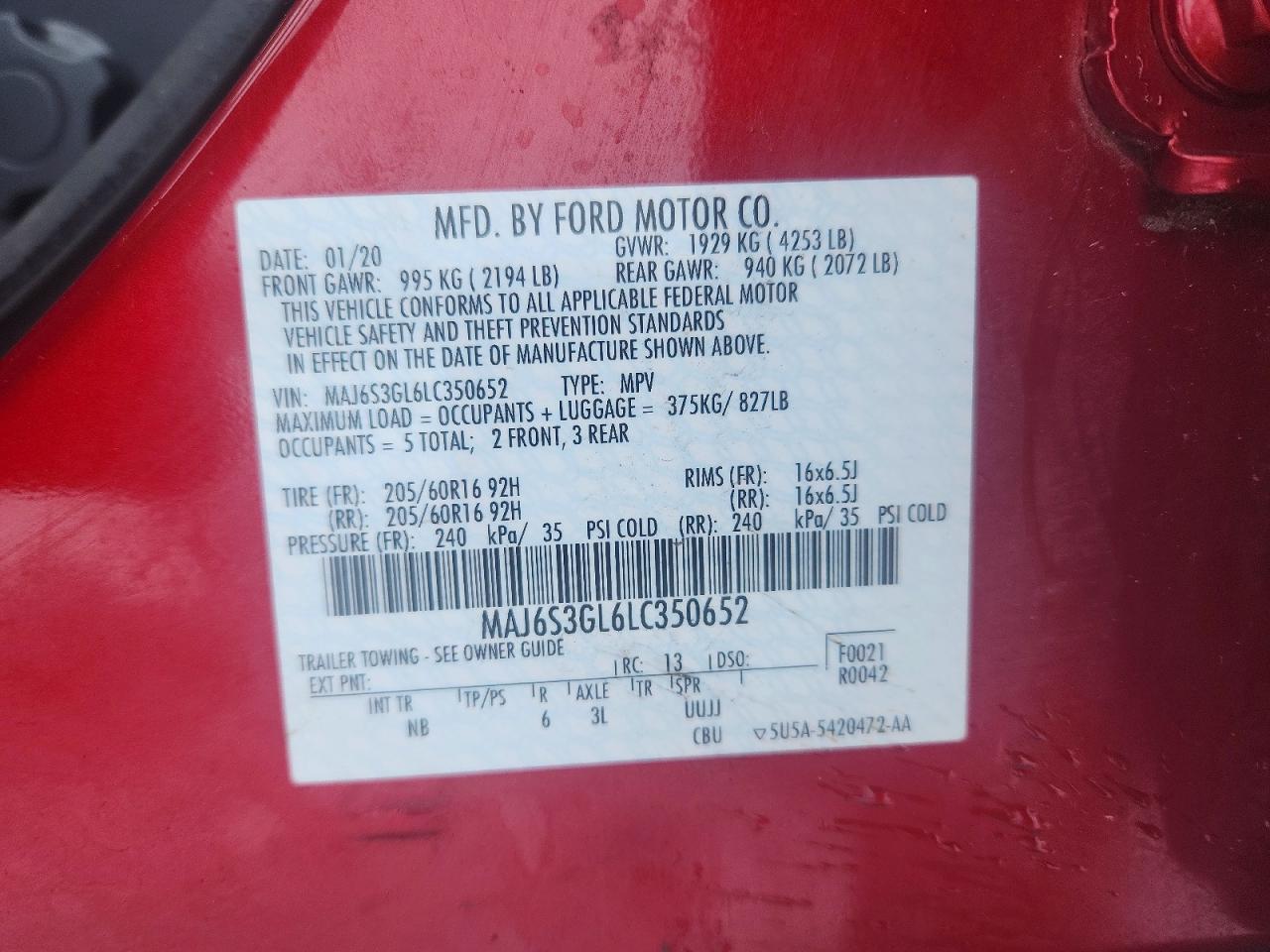 2020 Ford Ecosport se
