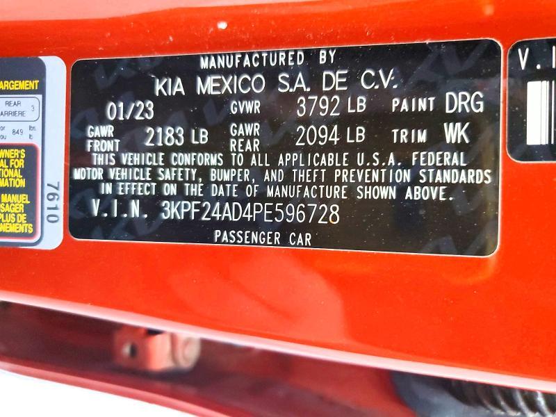 2023 KIA Forte lx