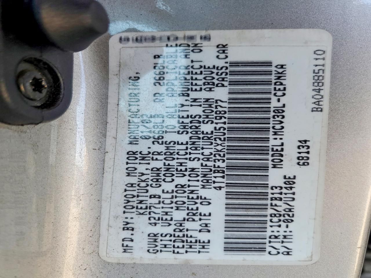 2002 Toyota Camry le