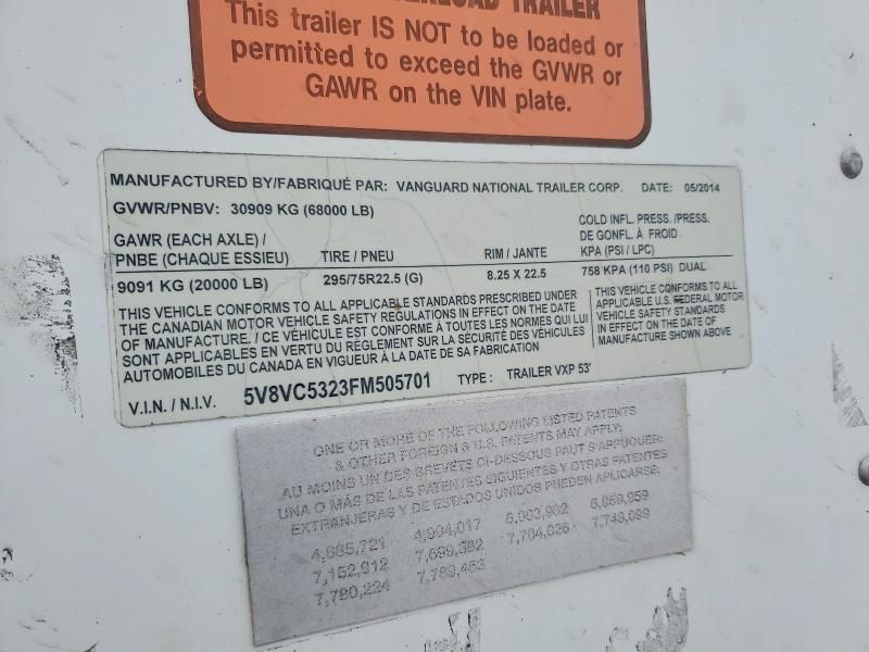 2015 Vanguard Trailer 2015 Vang Trailer