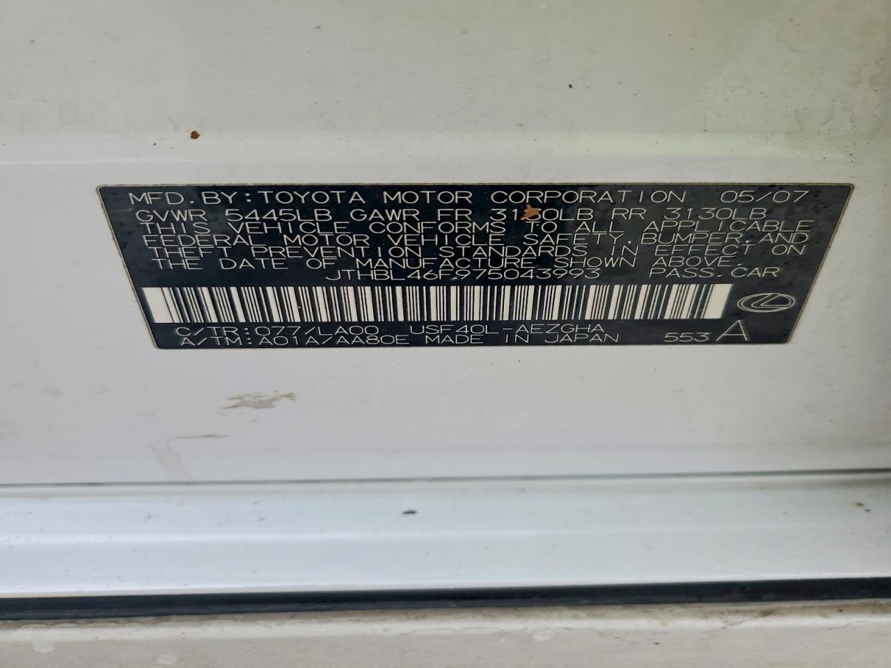 2007 Lexus Ls 460 Base