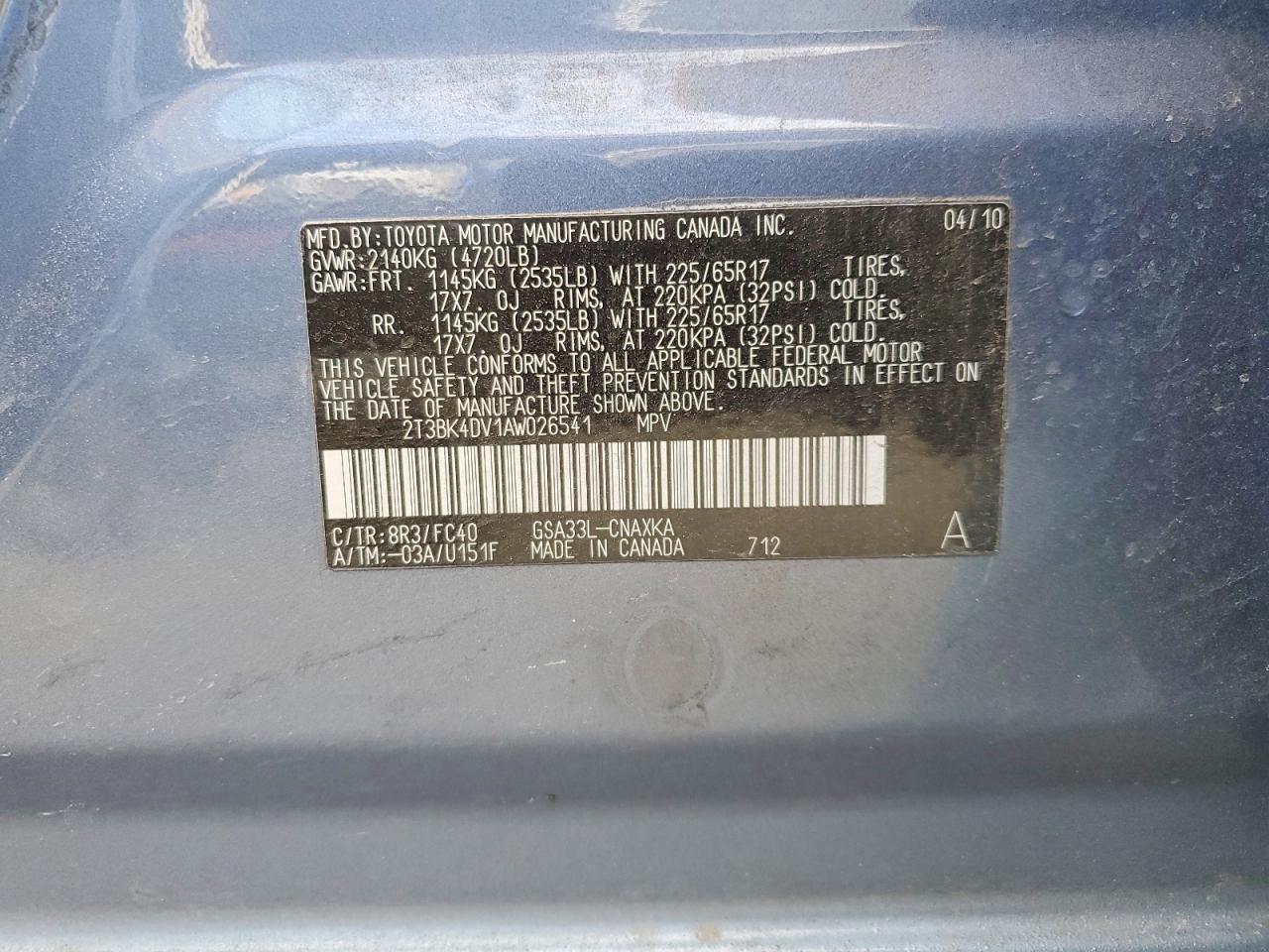 2010 Toyota Rav4 Base