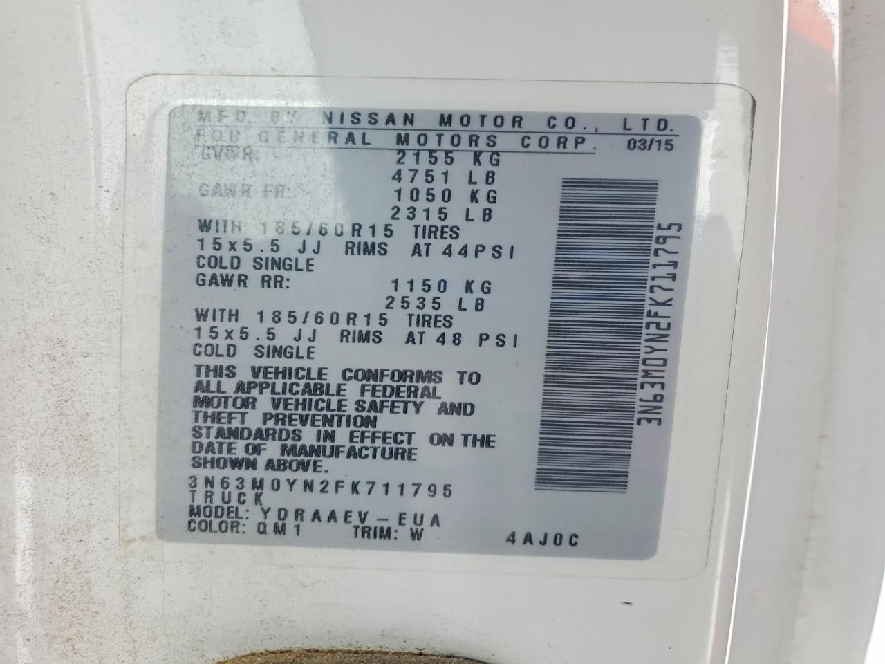 2015 Chevrolet City Express Utility / Service Van