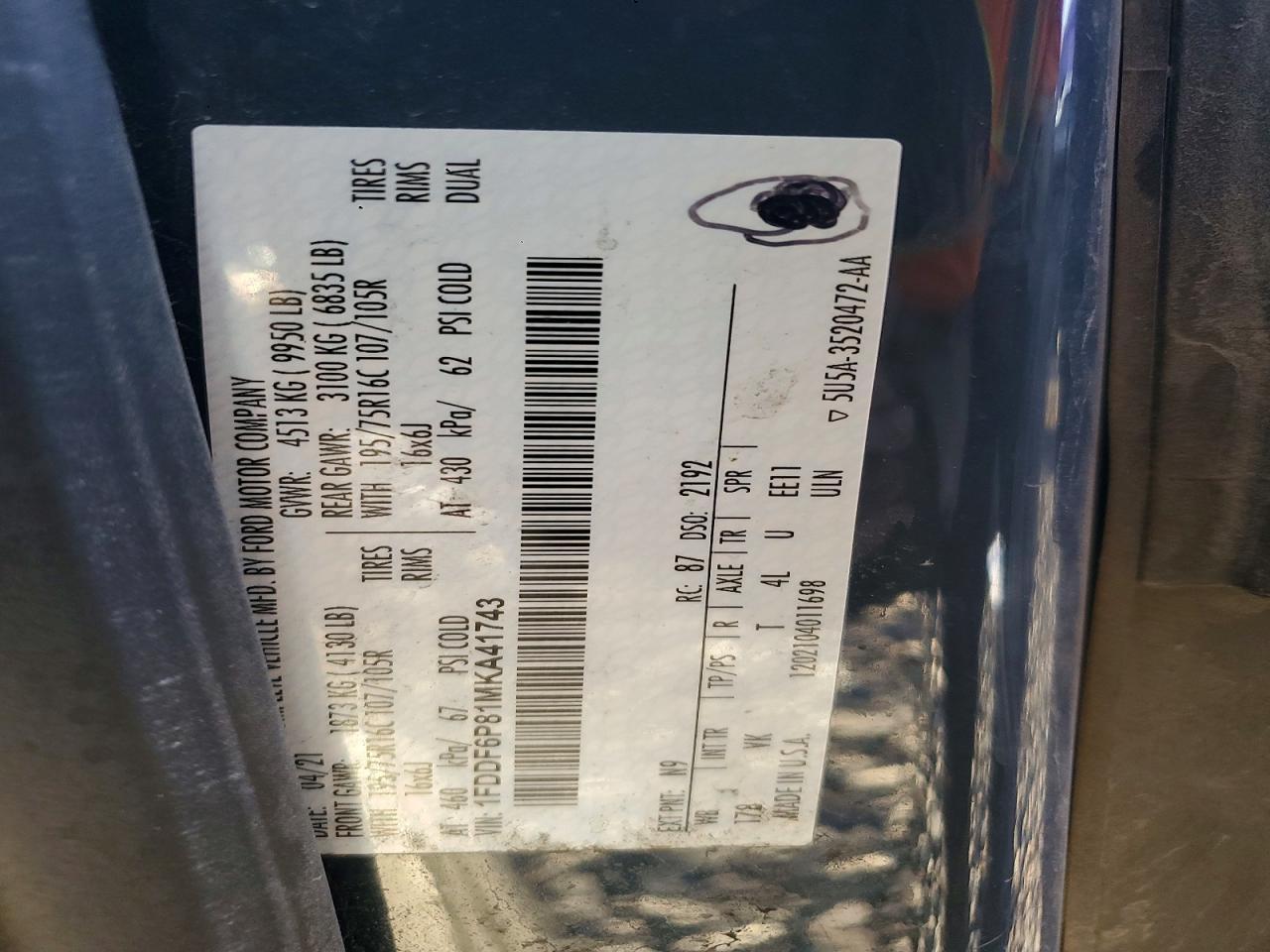 2021 Ford Transit Delivery Truck