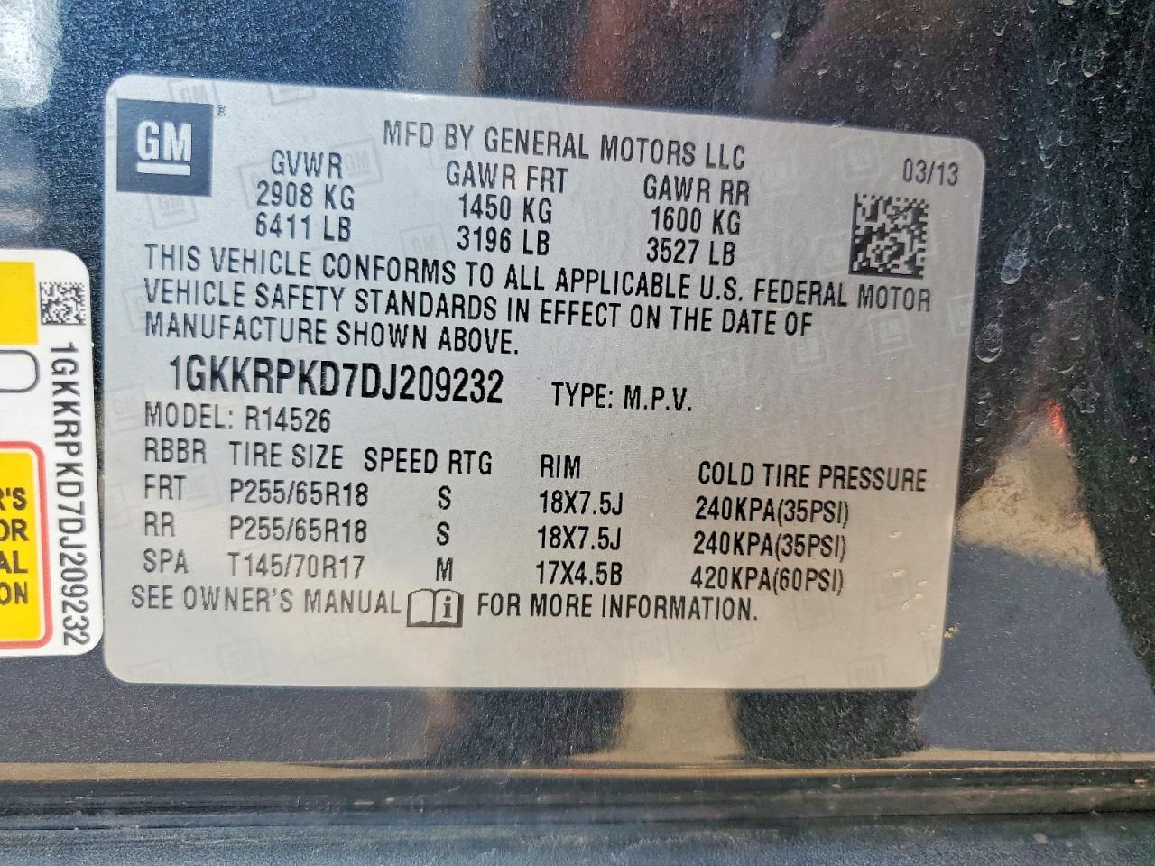2013 GMC Acadia sle