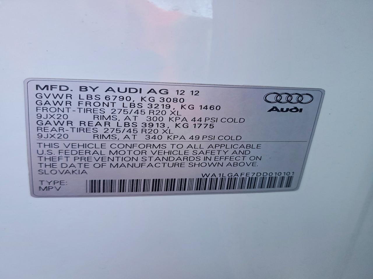 2013 Audi Q7 Premium Plus