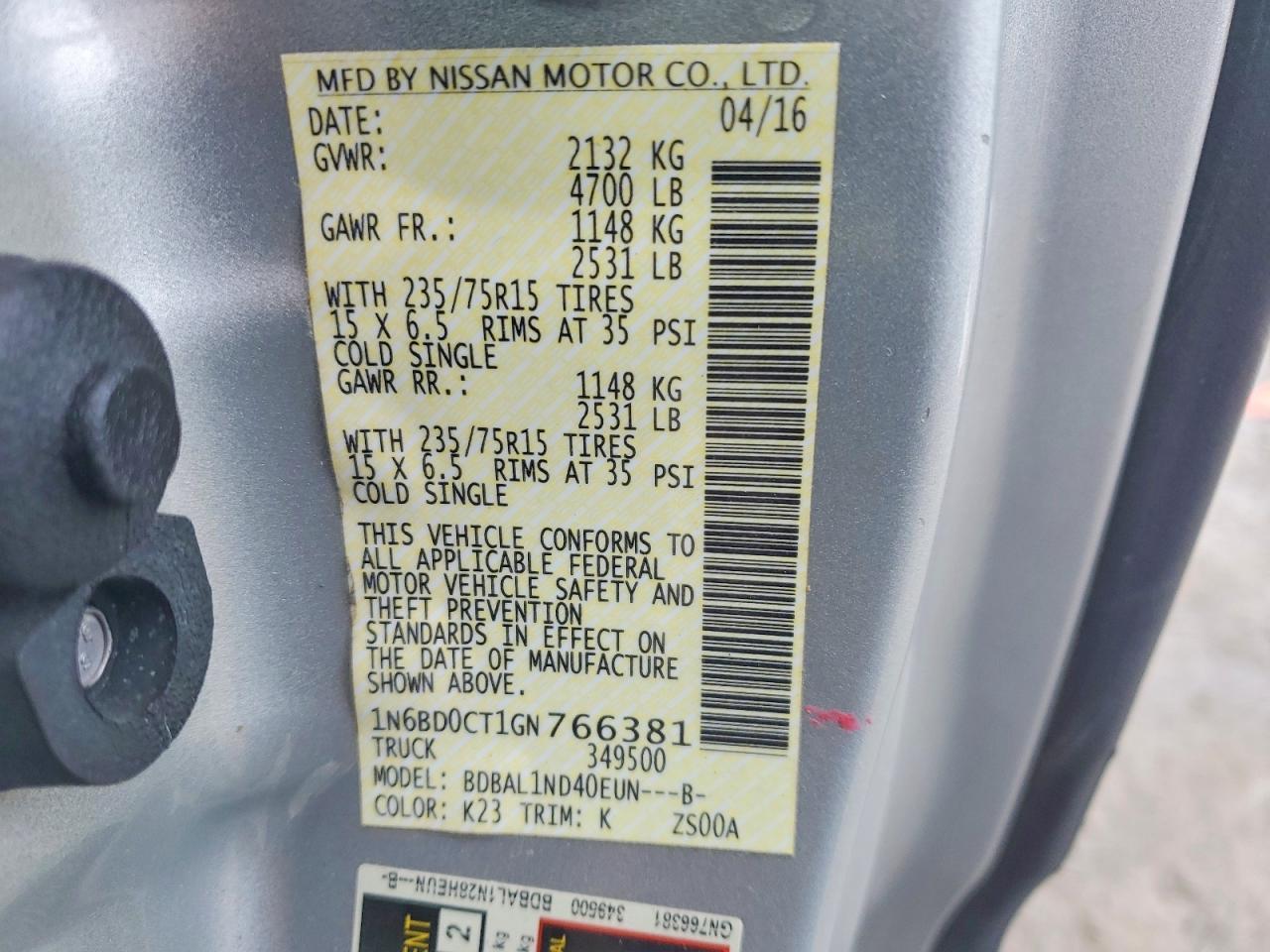 2016 Nissan Frontier s