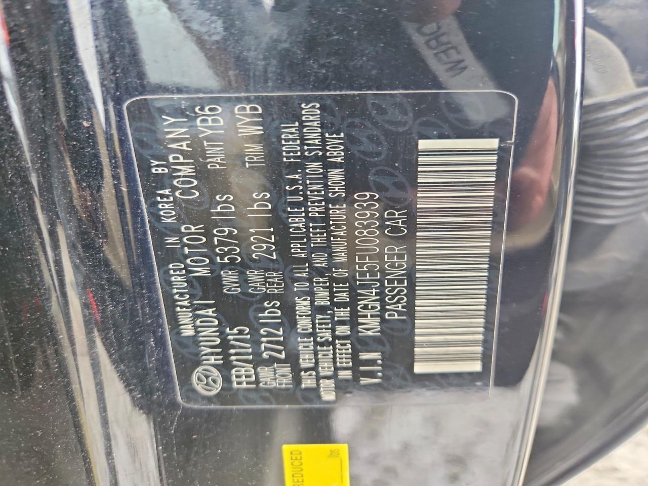 2015 Hyundai Genesis 3.8l