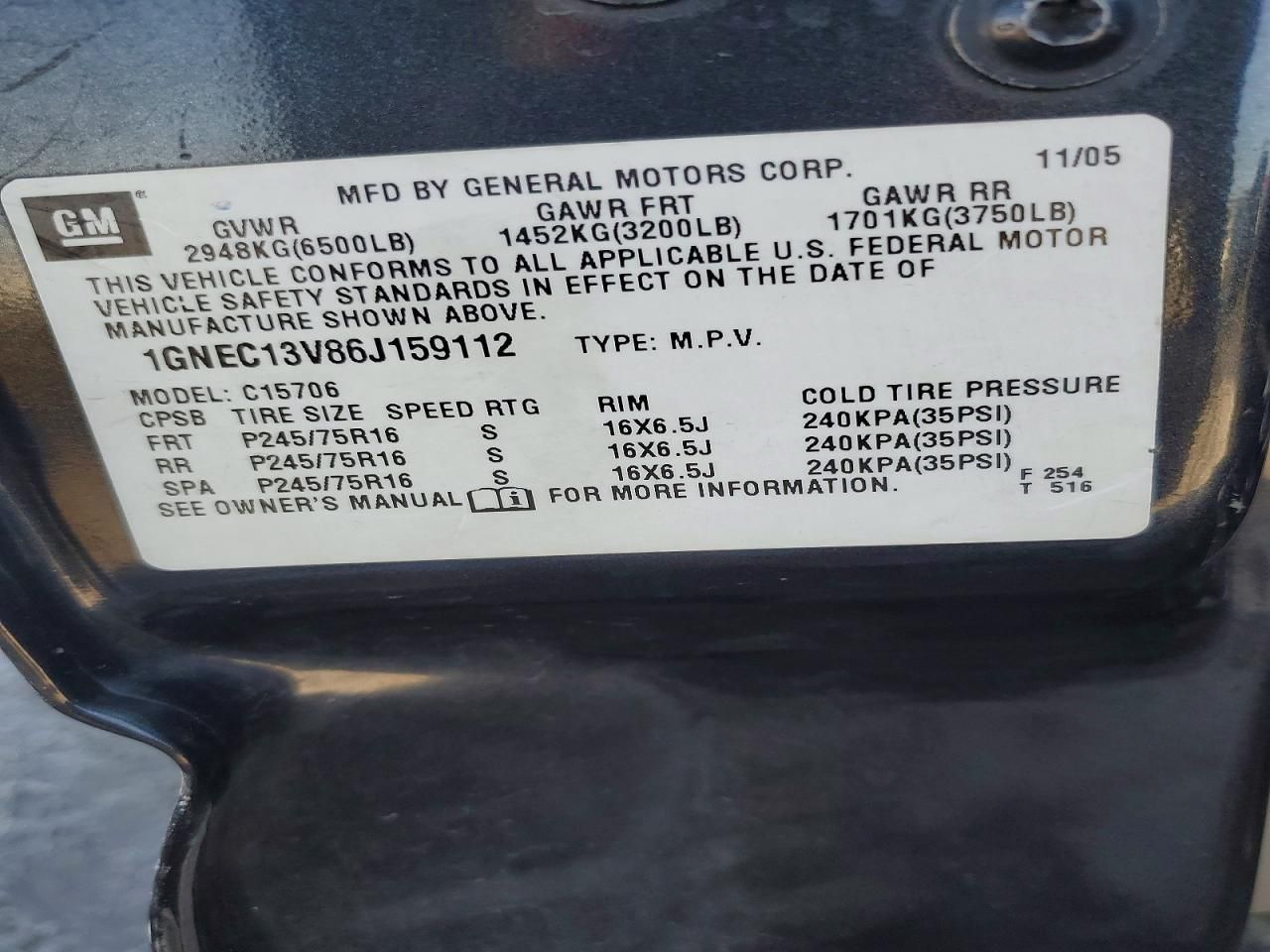 2006 Chevrolet Tahoe C1500