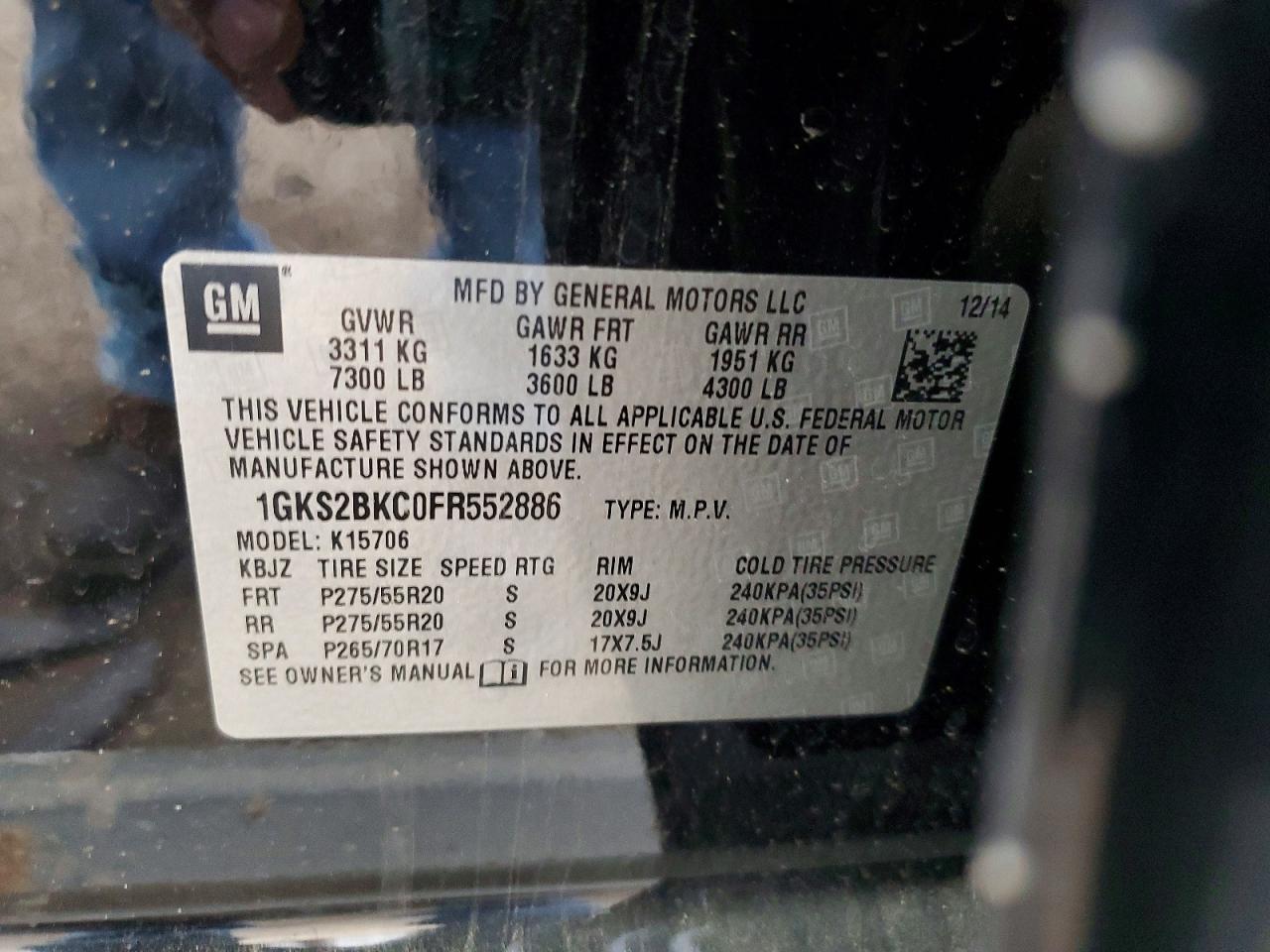 2015 GMC Yukon slt