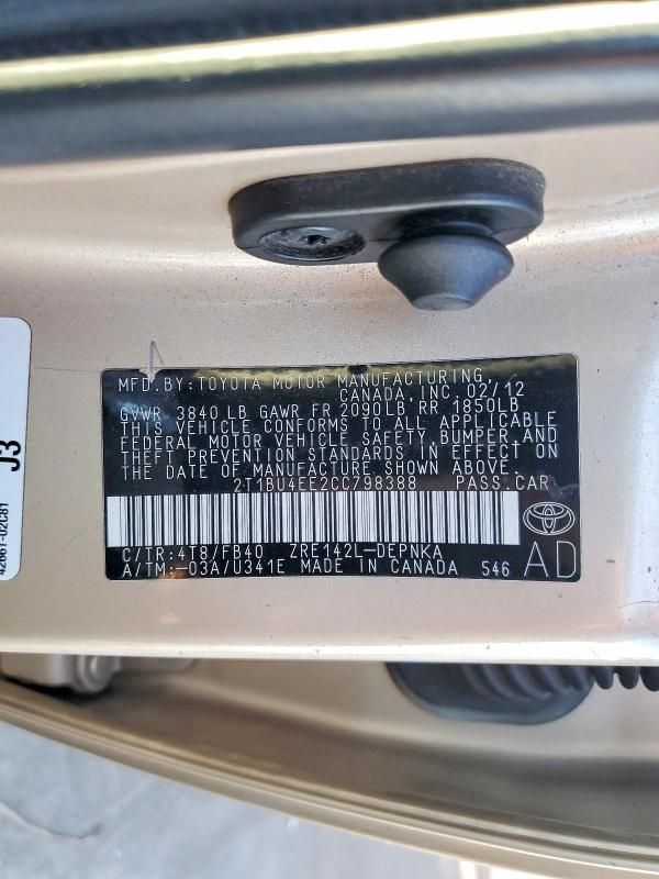 2012 Toyota Corolla Base