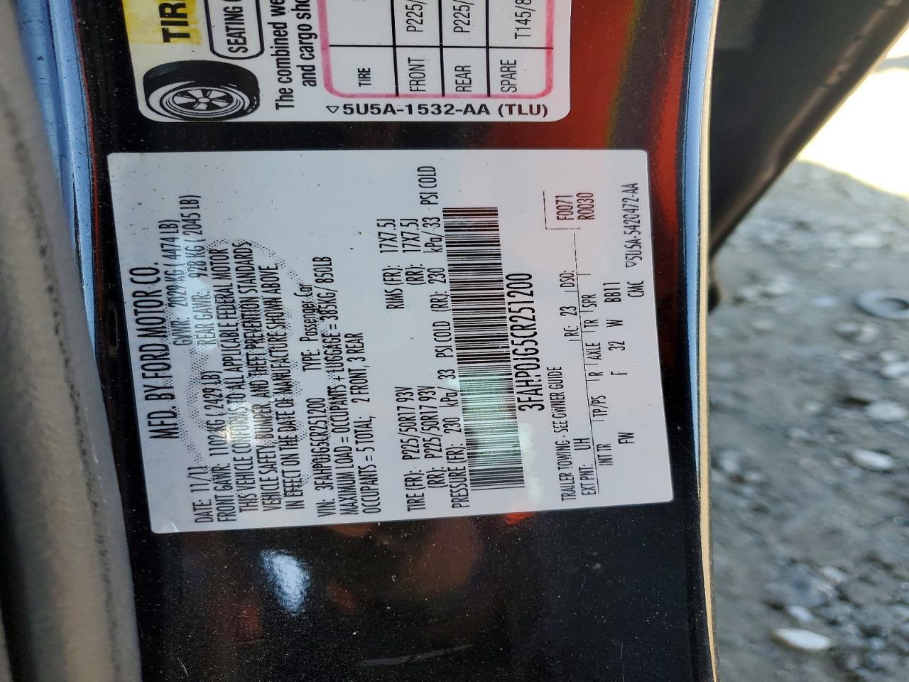2012 Ford Fusion sel
