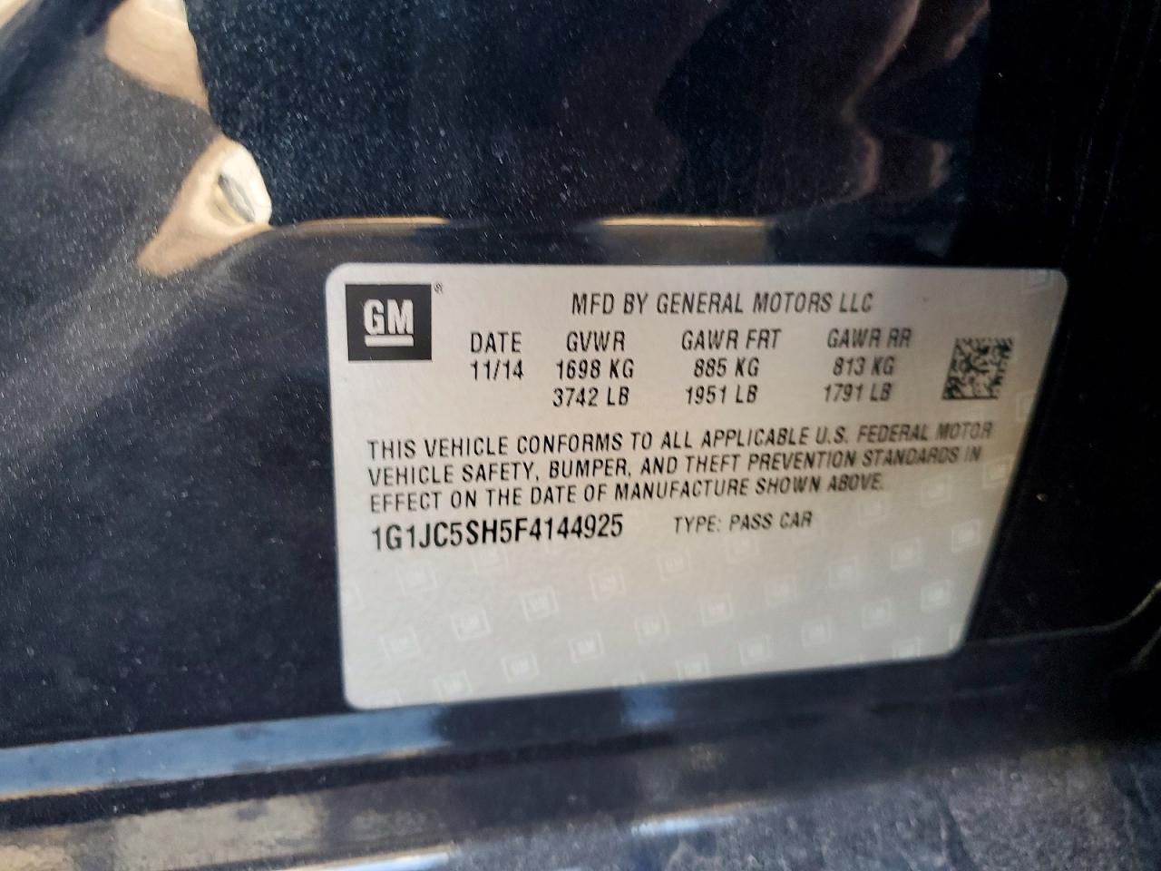 2015 Chevrolet Sonic lt