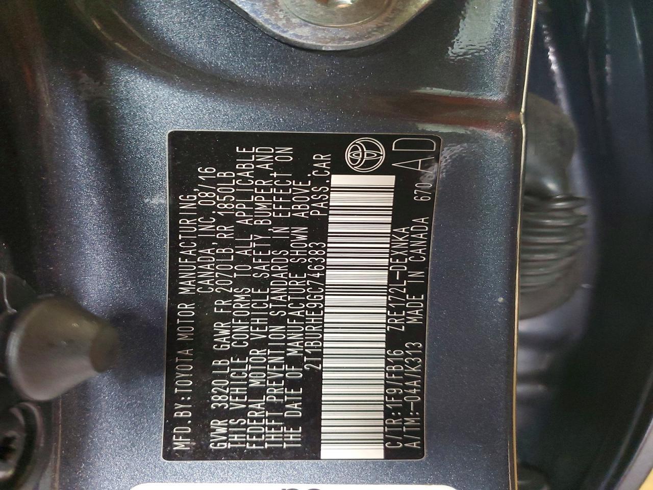 2016 Toyota Corolla l