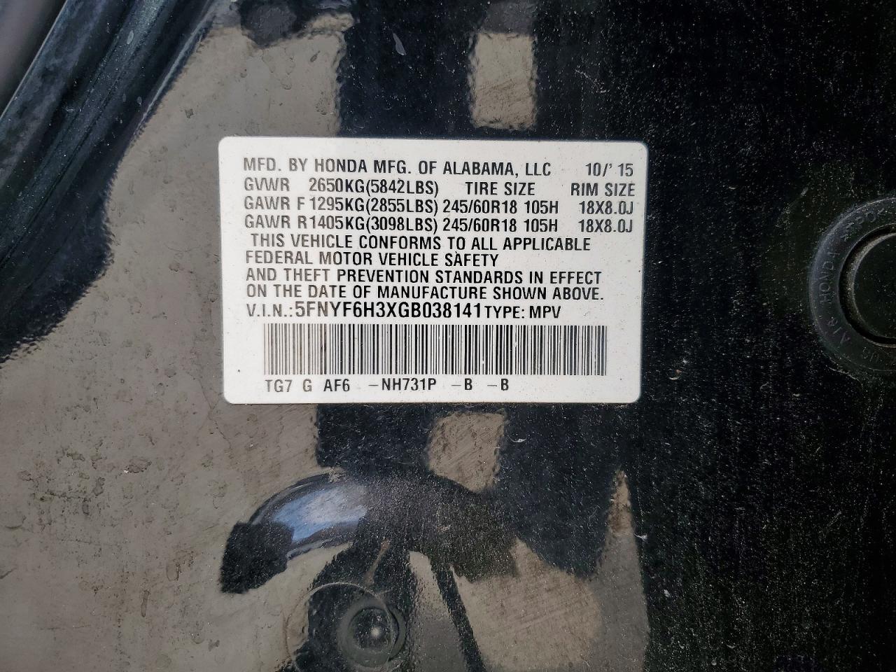 2016 Honda Pilot ex