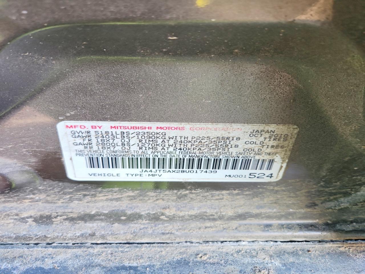 2011 Mitsubishi Outlander gt