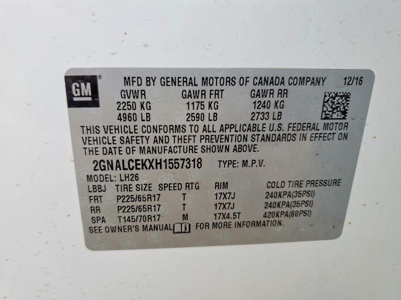 2017 Chevrolet Equinox lt