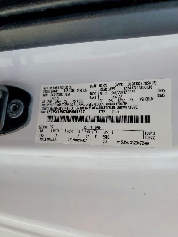 2021 Ford F150 Super cab