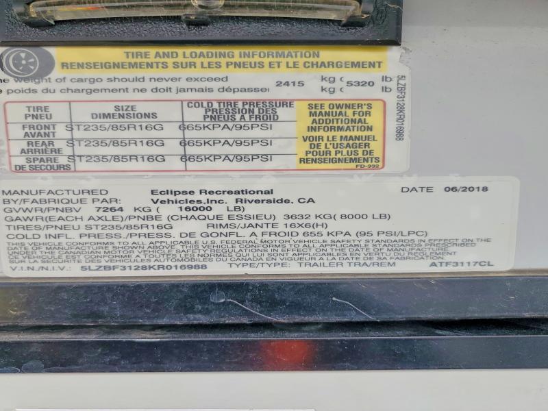 2019 Eclipse 2019 TRL Iconic WID 3518