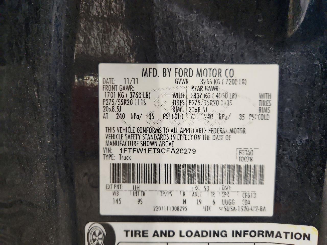 2012 Ford F150 Supercrew