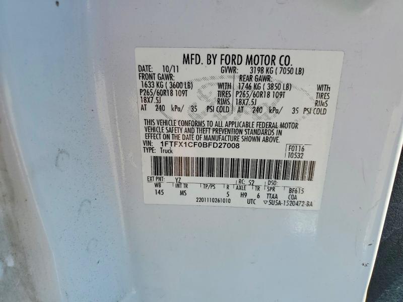 2011 Ford F150 Super cab