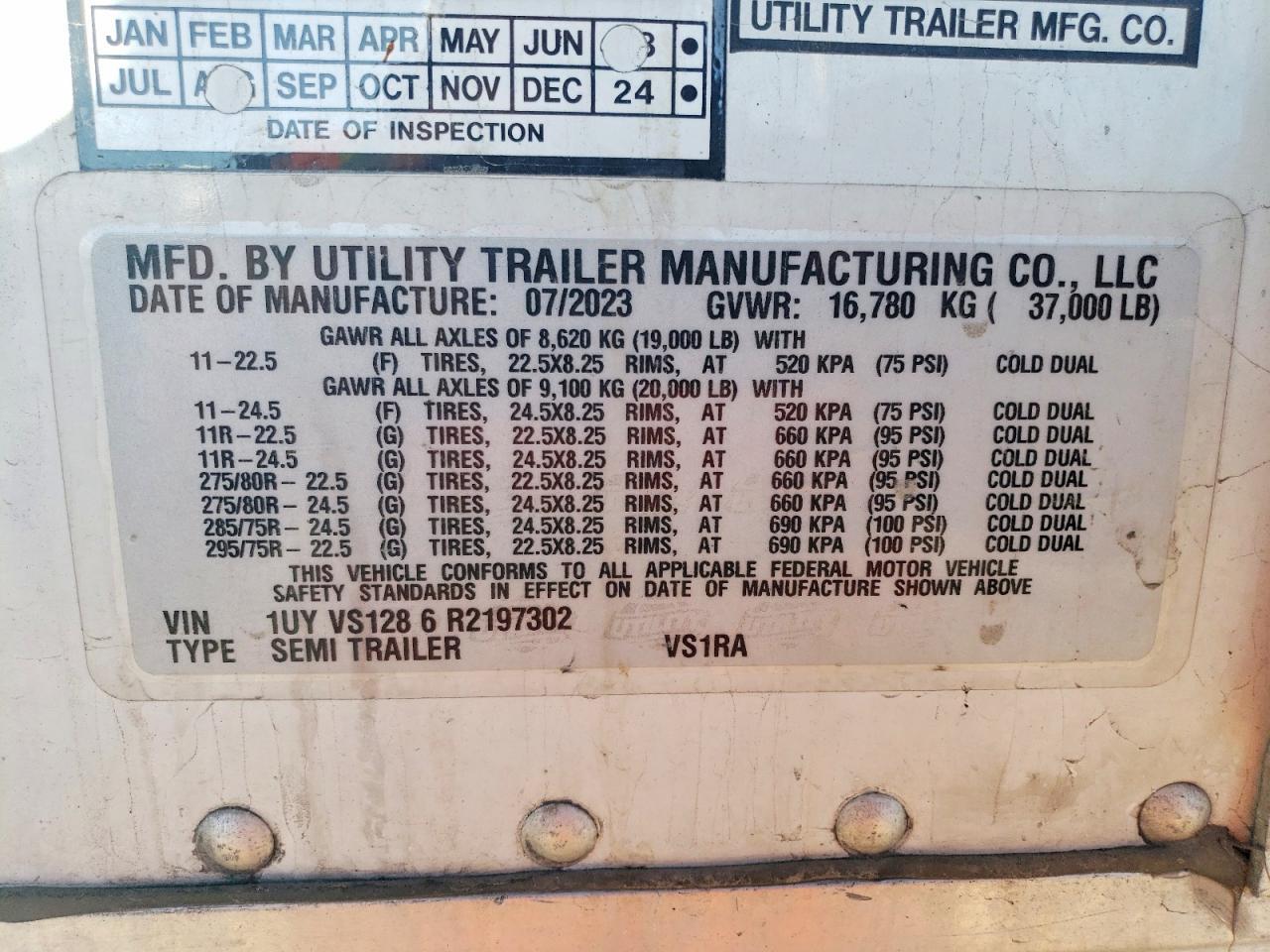 2024 Utility VS1RA Refrigerated Van Trailer