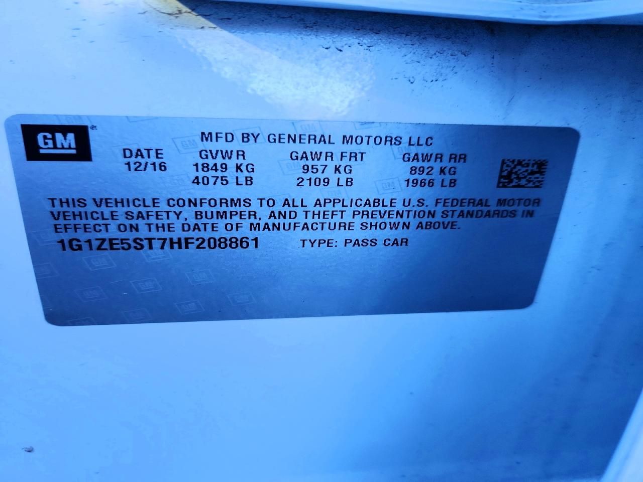 2017 Chevrolet Malibu lt