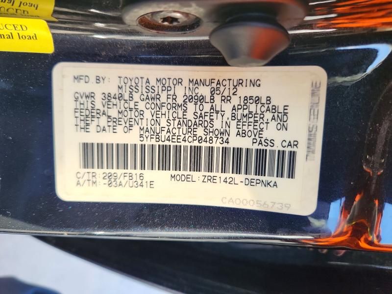 2012 Toyota Corolla Base