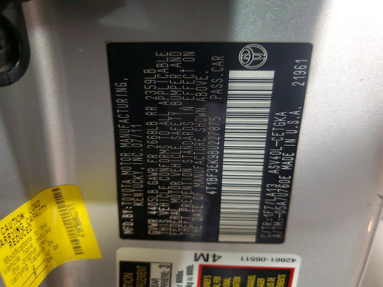 2011 Toyota Camry xle