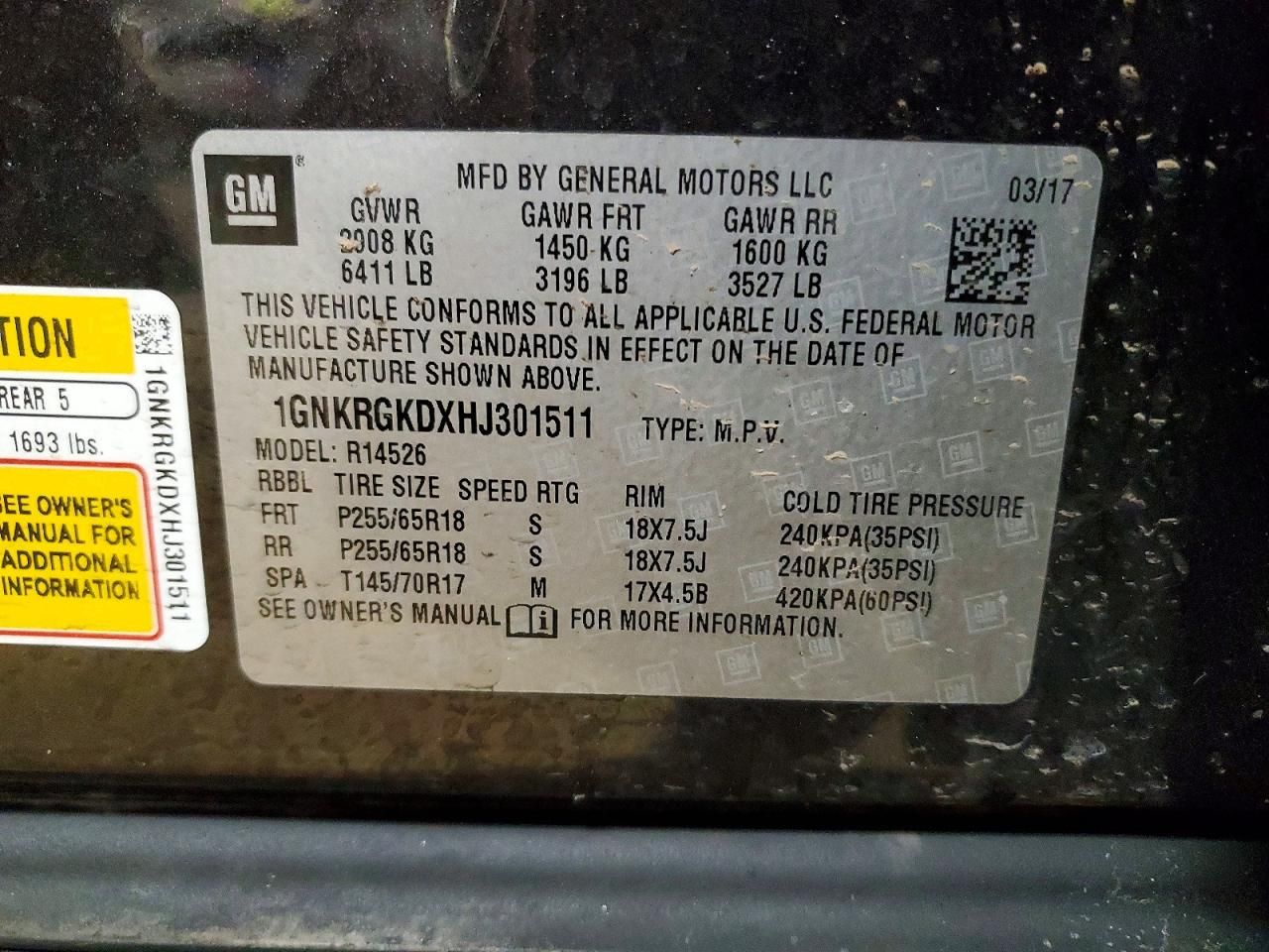 2017 Chevrolet Traverse lt