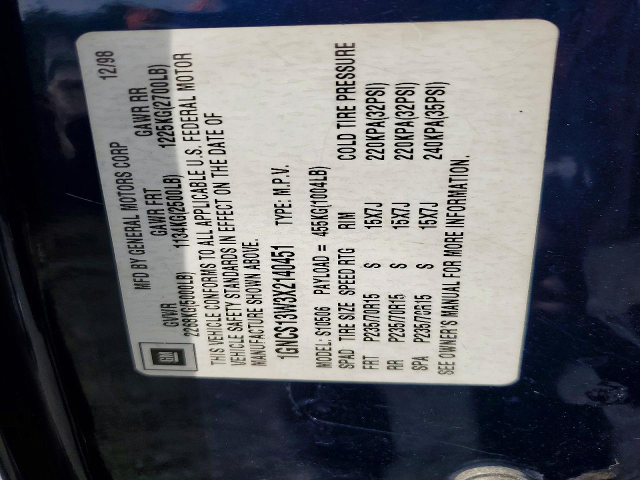 1999 Chevrolet Blazer