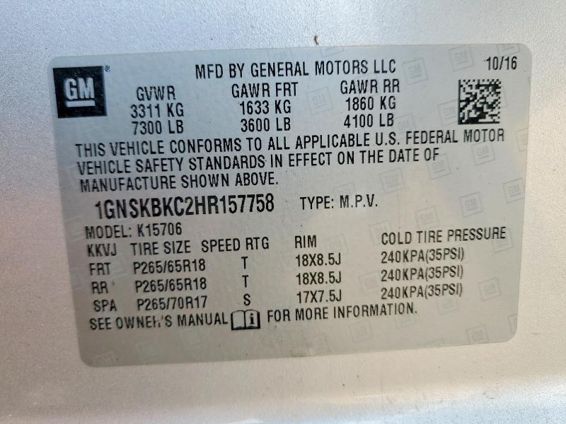 2017 Chevrolet Tahoe K1500 lt