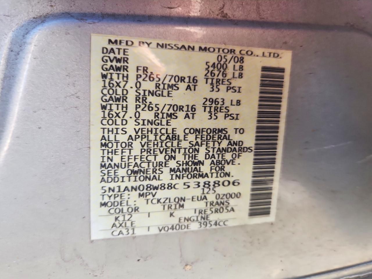 2008 Nissan Xterra off Road