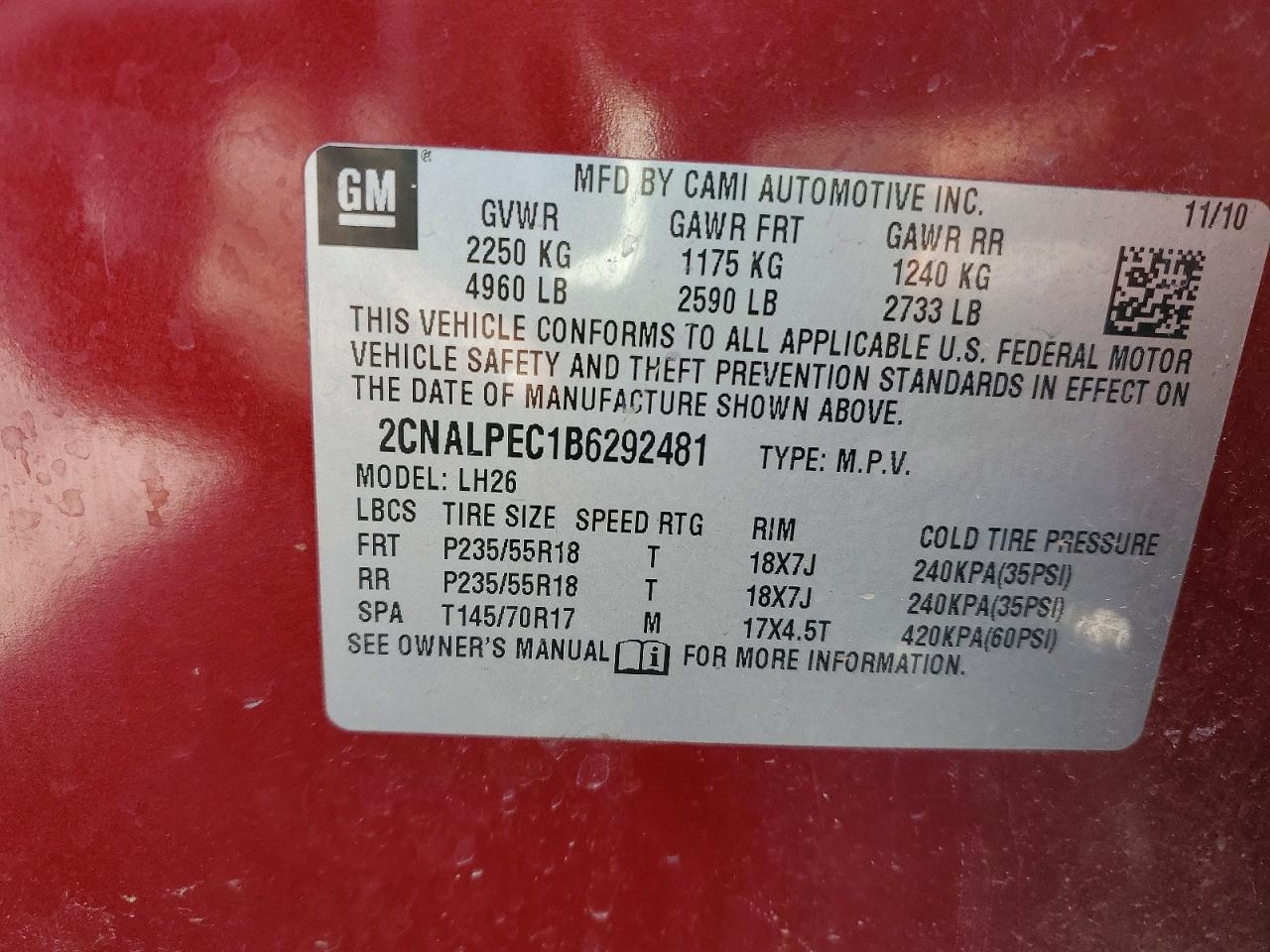 2011 Chevrolet Equinox lt