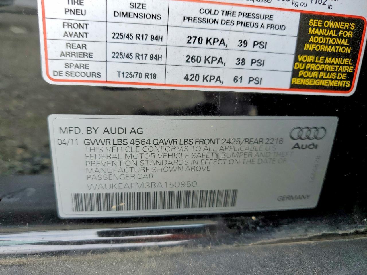2011 Audi A3 Premium Plus
