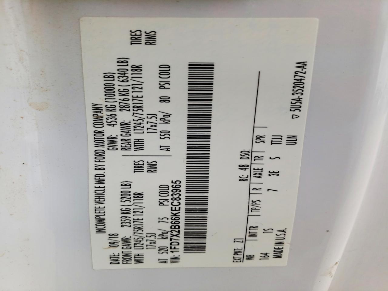 2019 Ford F250 Duty Super Utility / Service Truck