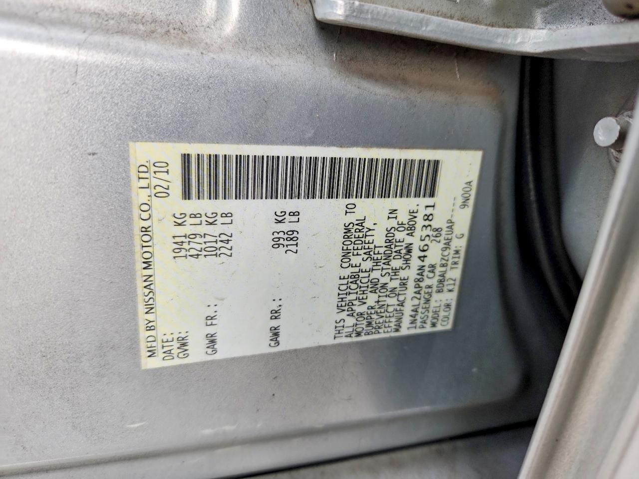 2010 Nissan Altima Base