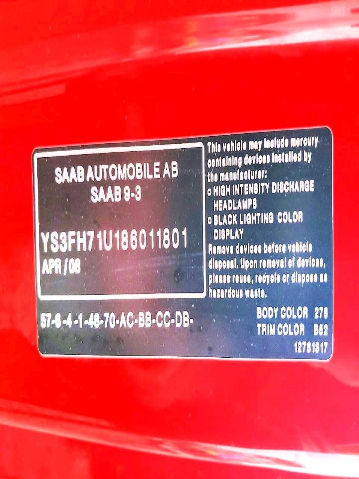 2008 Saab 9-3 Aero