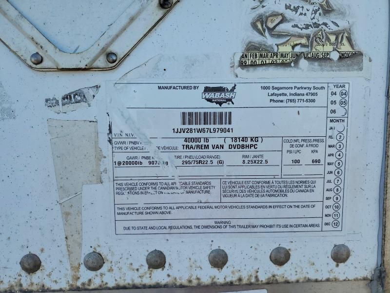 2007 Wabash Dvdbhpc DRY Van Trailer