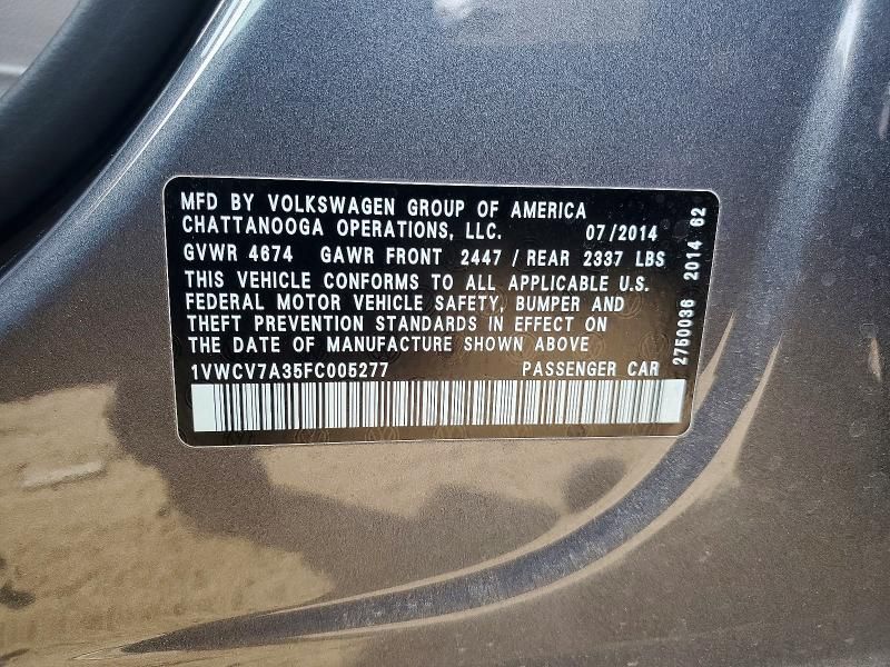 2015 Volkswagen Passat sel