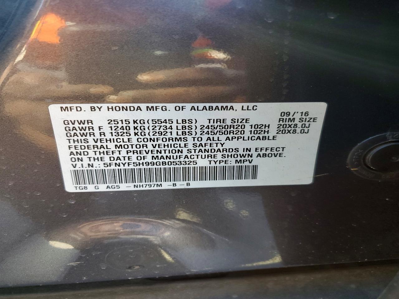 2016 Honda Pilot Touring