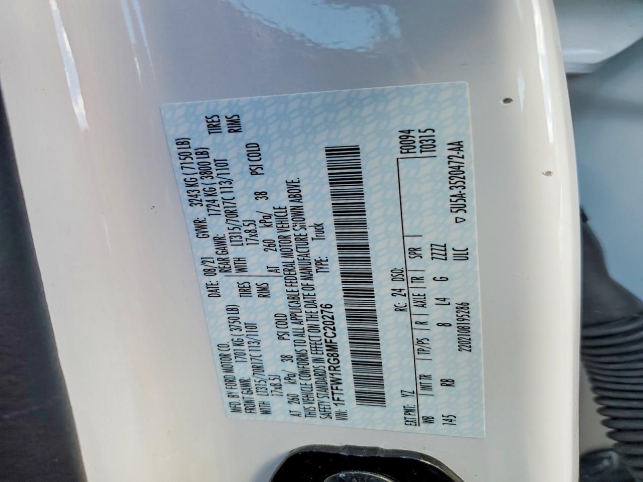 2021 Ford F150 Raptor