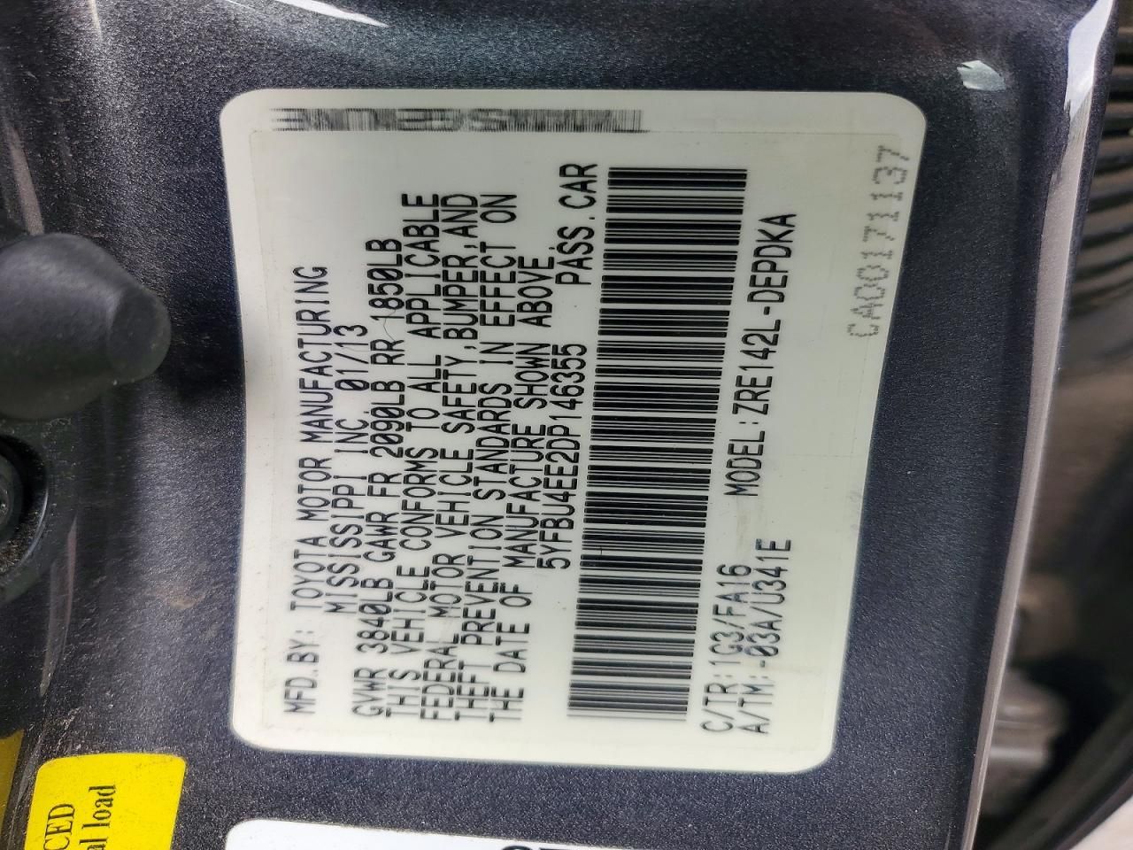 2013 Toyota Corolla l