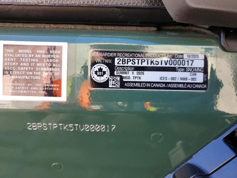 2026 Skidoo Summit X 850 E-TEC T