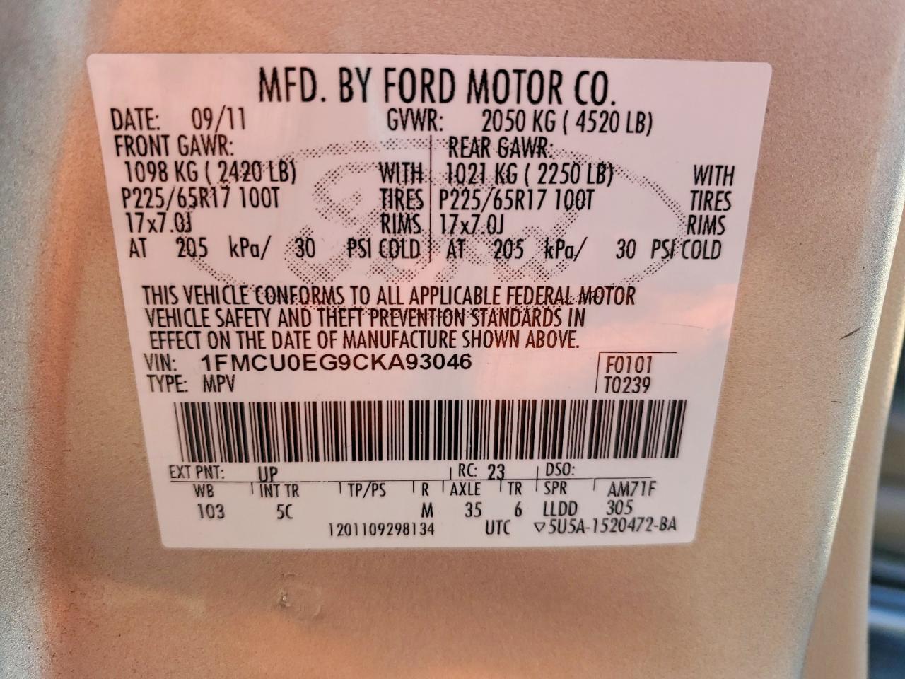 2012 Ford Escape Limited
