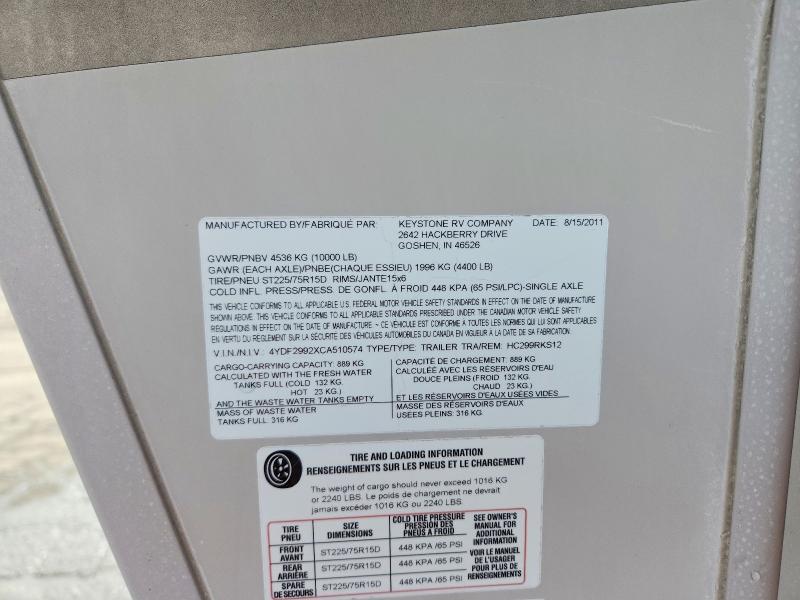 2012 Dutchmen 2012 Keystone Cougar 299RK