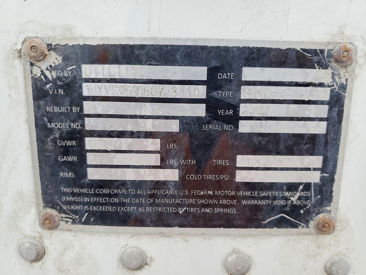 2006 Util Lity DRY Van Trailer