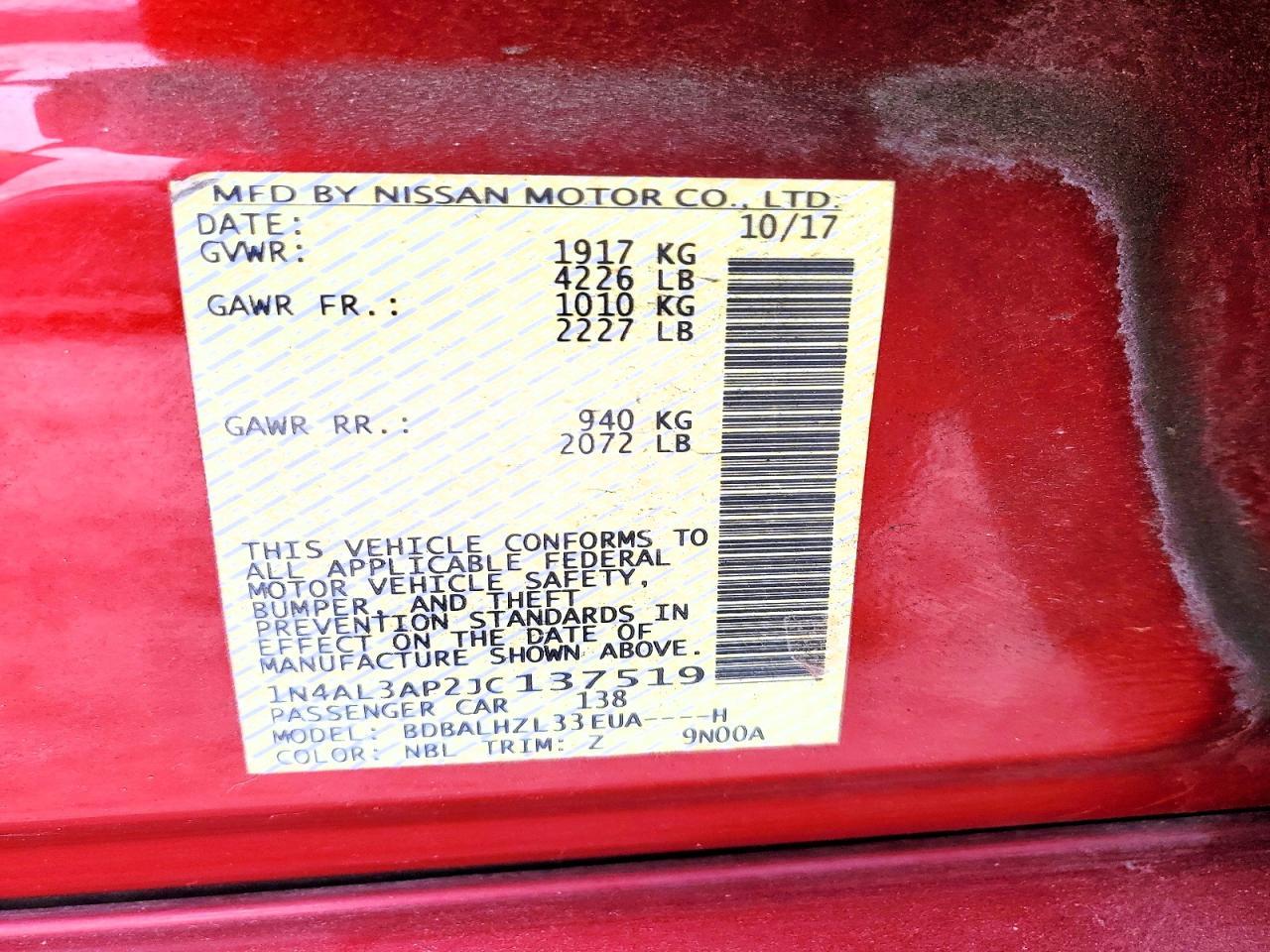 2018 Nissan Altima 2.5